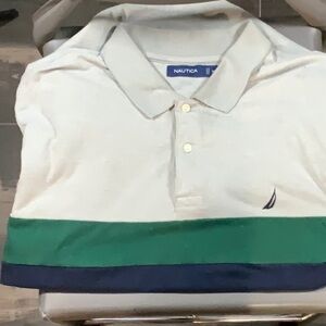Nautica Men's Polo Shirt - Gray, Green, and Blue